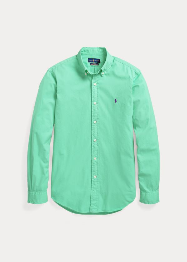 Camisa Oxford Polo Ralph Lauren Hombre Verdes - Garment-Dyed - HZWVO5970